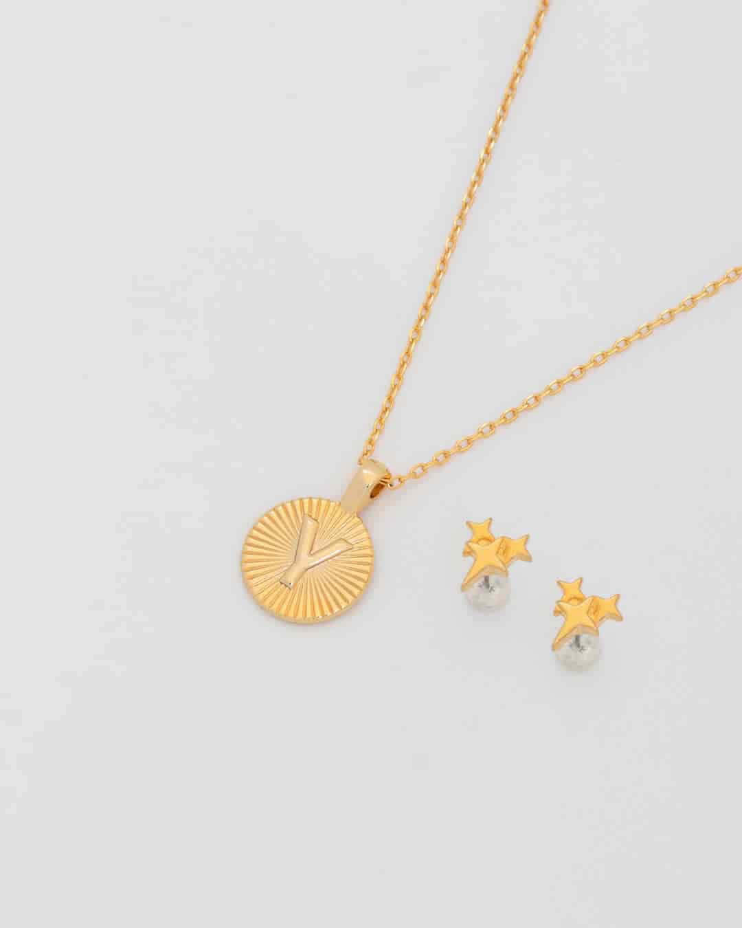 Collar Letra Destellos + Aretes - miniatura 12