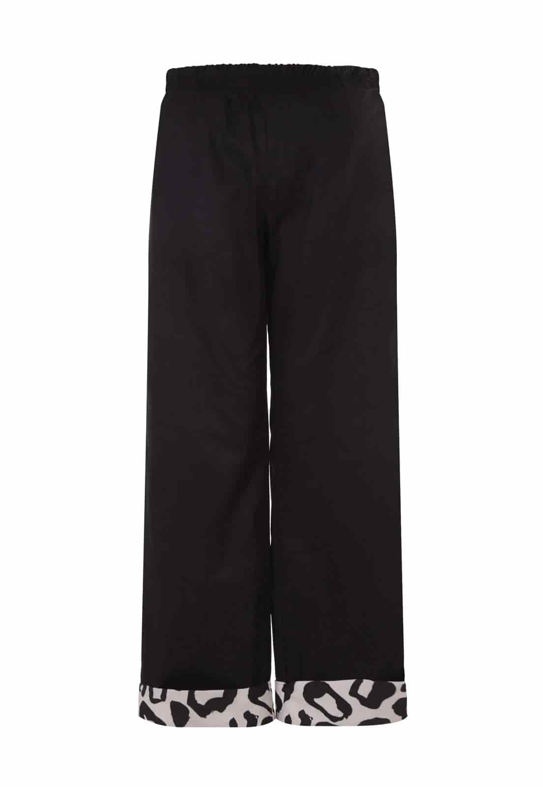 Black & Leopard Hem Pant - miniatura 7