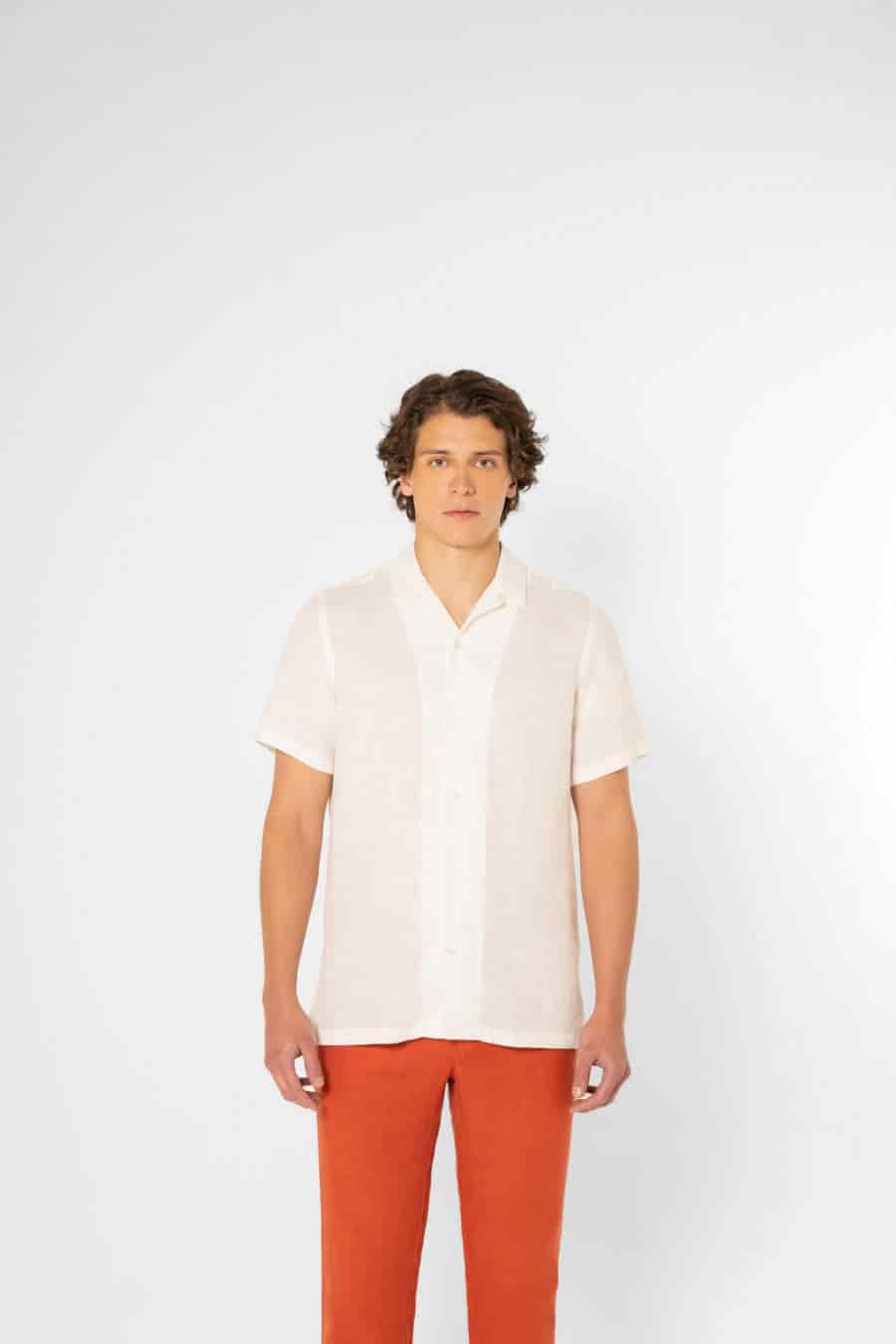 Men's linen shirt turquoise octopus - miniatura 3