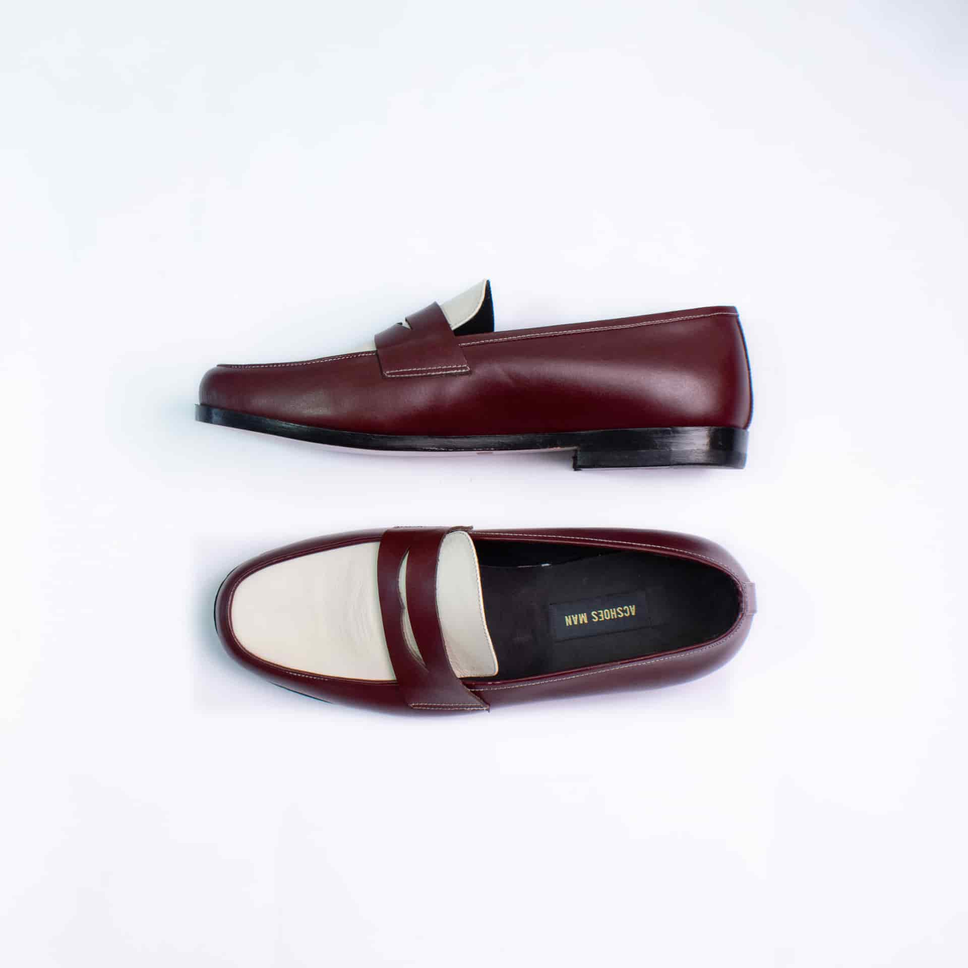 Penny loafers dark red & white - miniatura 2