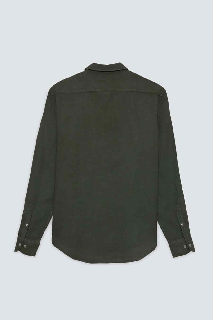 Men's linen shirt military green - miniatura 6