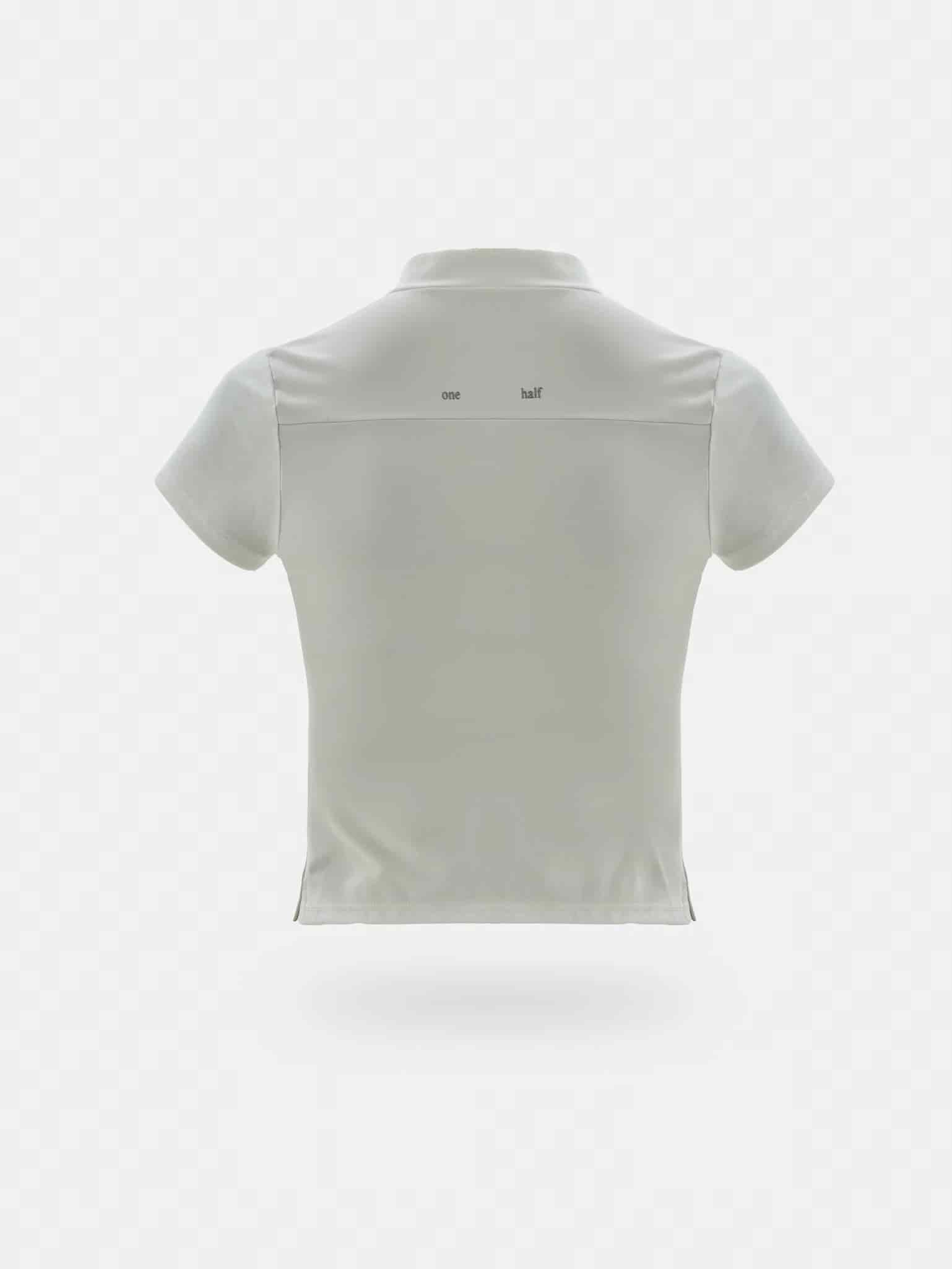 SHORT SLEEVE ZIP T-SHIRT - SOFT WHITE - miniatura 4