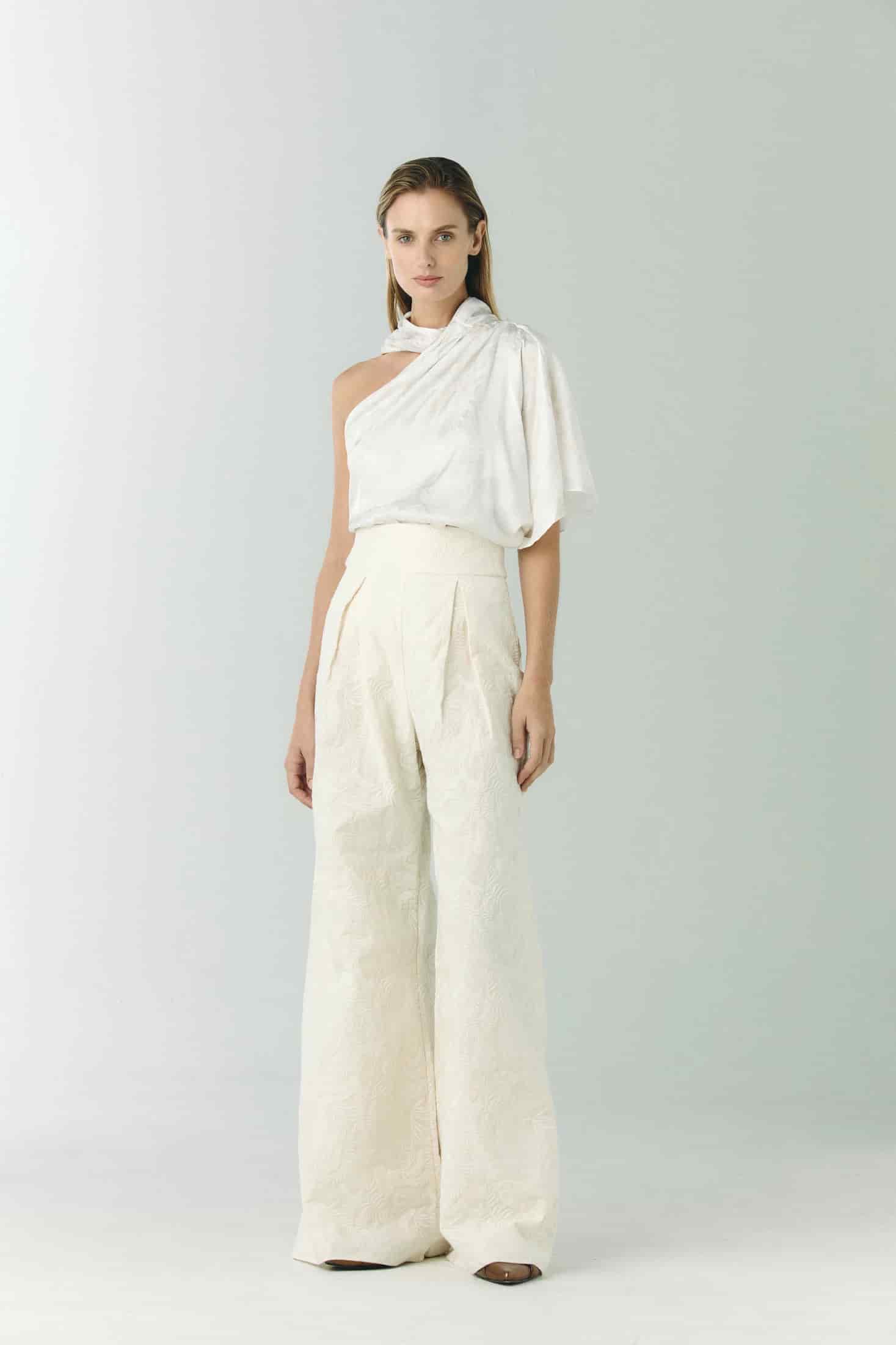 Fiol Canvas Embroidered Pants / Ecru - miniatura 1