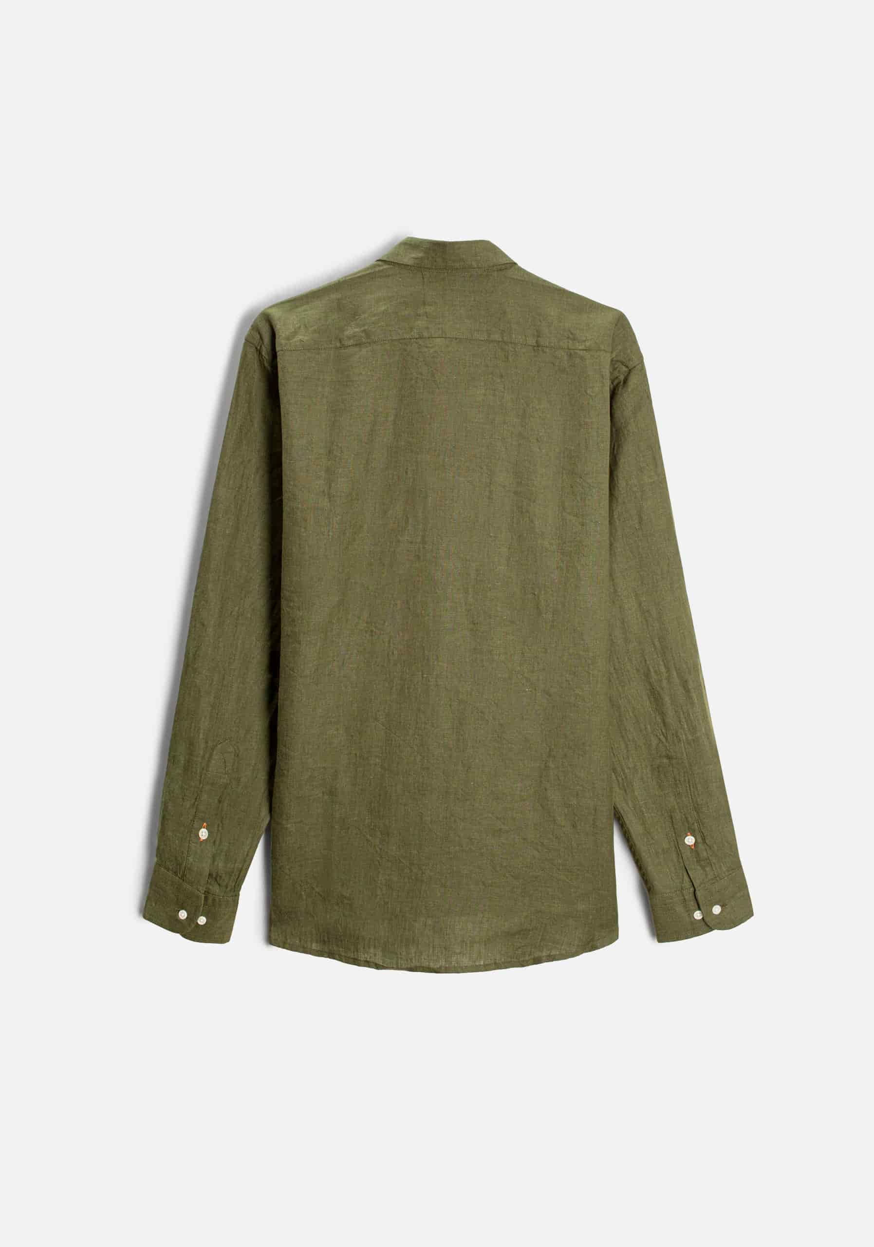 Camisa H CI Lino L-Ter Verde Olive - miniatura 4