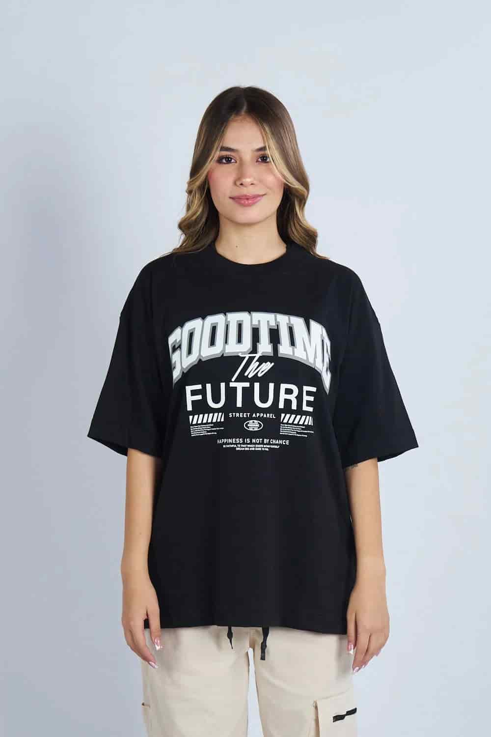 Camiseta oversize estampado Good Time Negro | DROP 03 | - miniatura 1