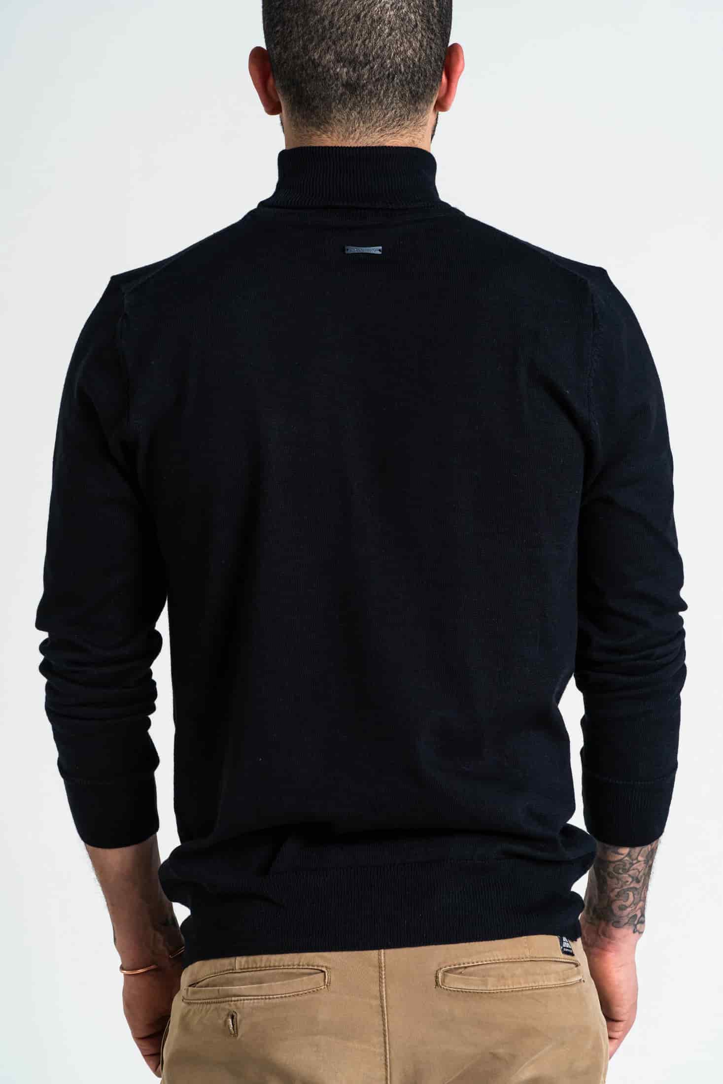 Jersey Cuello Alto Algodón Negro - miniatura 2