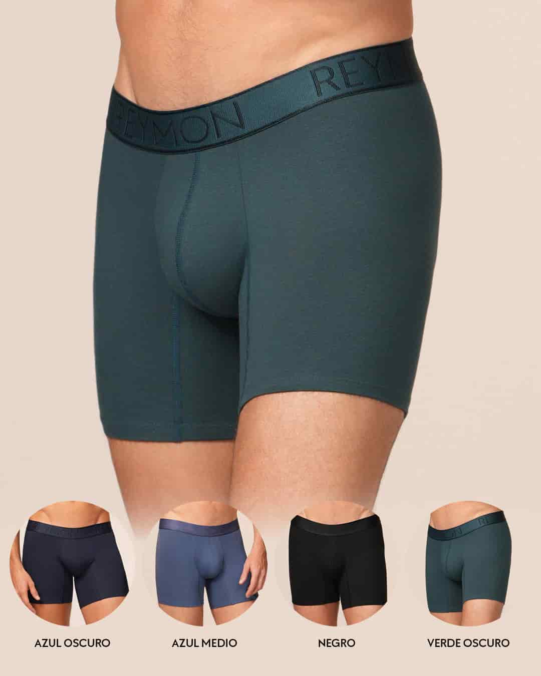 Pack x4 boxer semilargo Algodón unicolor Ref.3010-4 - miniatura 2