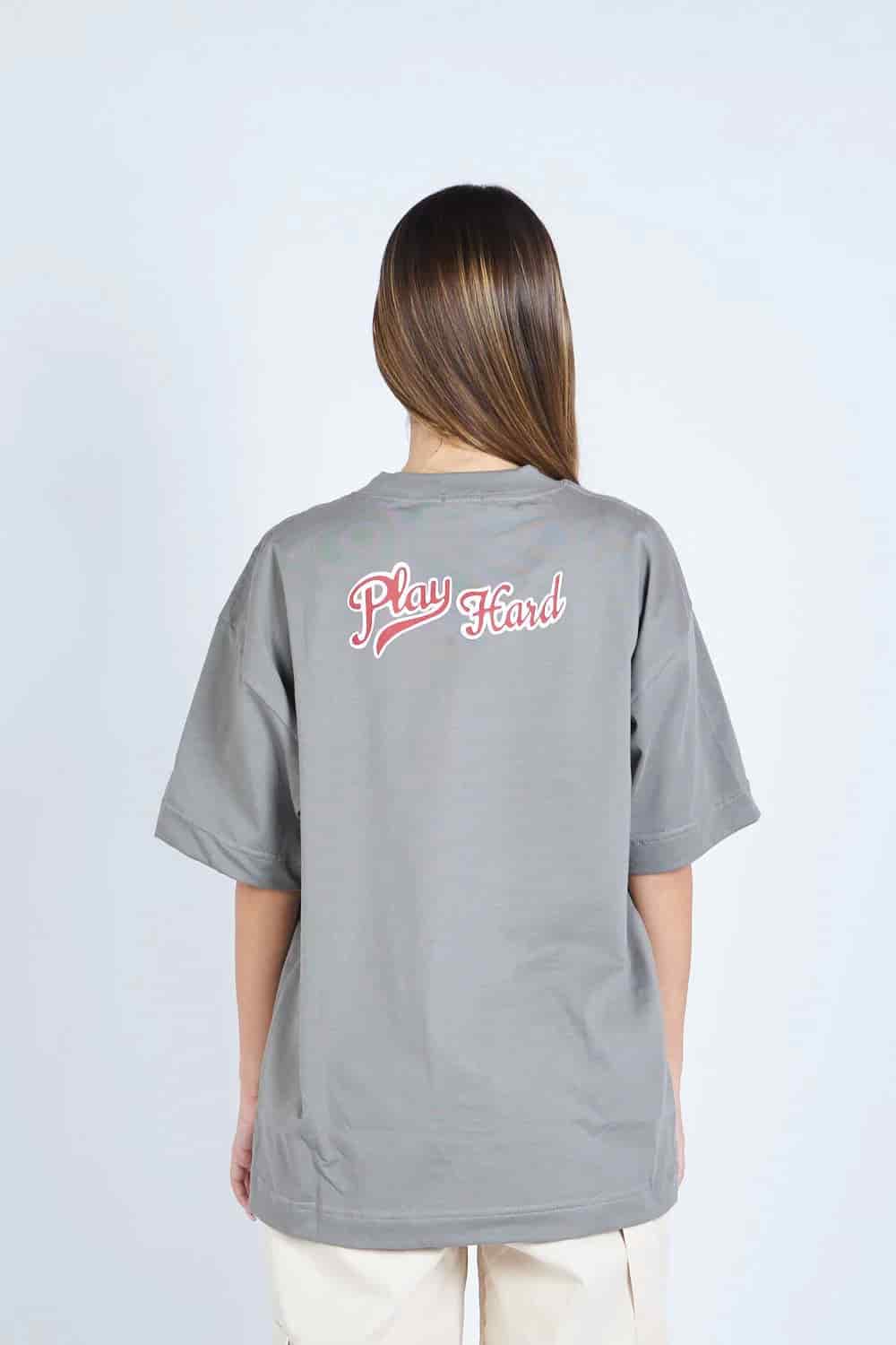 Camiseta oversize PLAY HARD GRIS | DROP 03 | - miniatura 4
