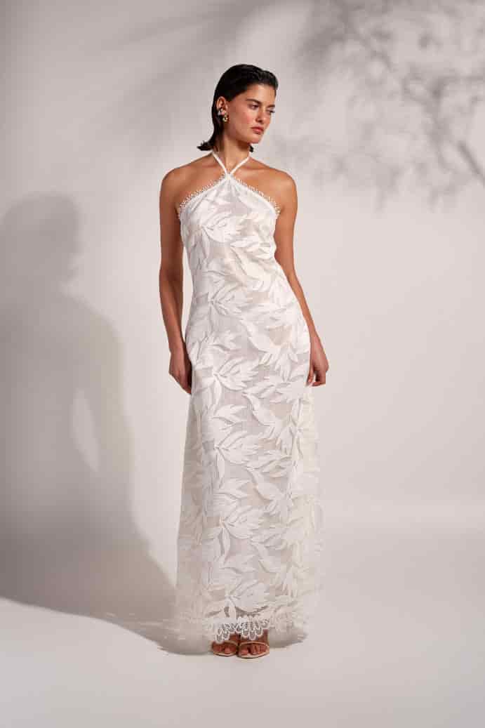NIA MAXI DRESS WHITE - miniatura 1