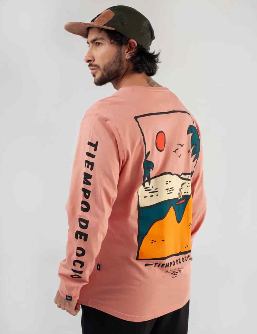 Camibuso Regular Fit Tiempo de Ocio Salmón Hombre - miniatura 5