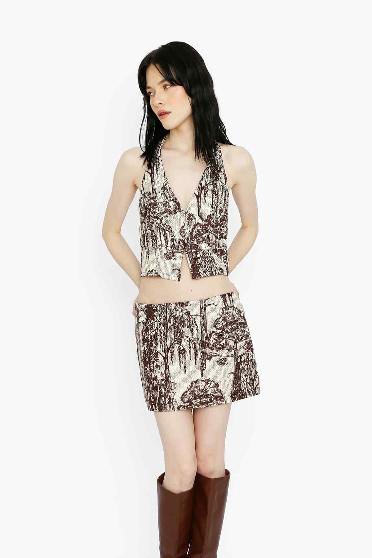 Halter Vest In Brown Willow - miniatura 5
