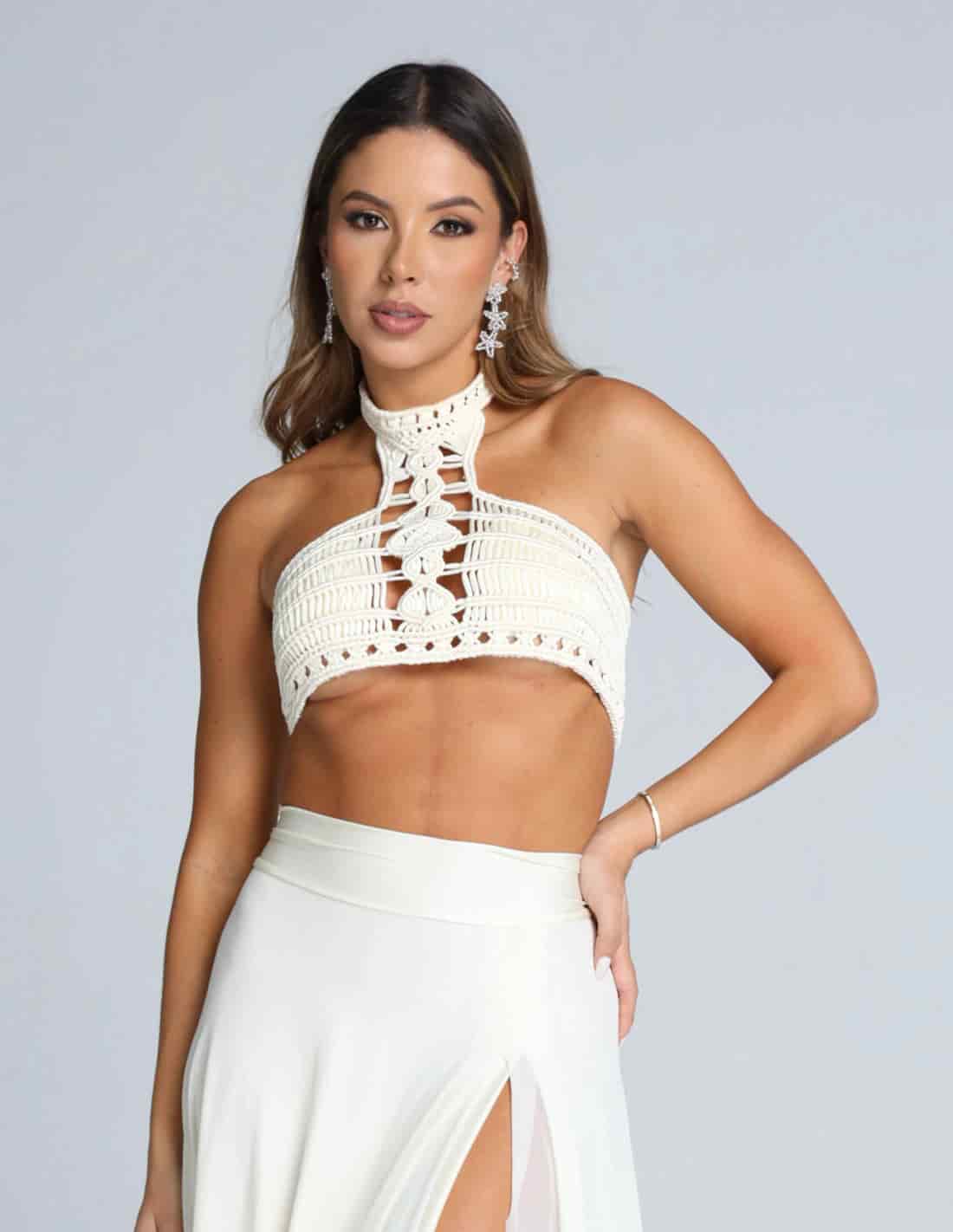 Crop Top Corset Marfil - miniatura 1