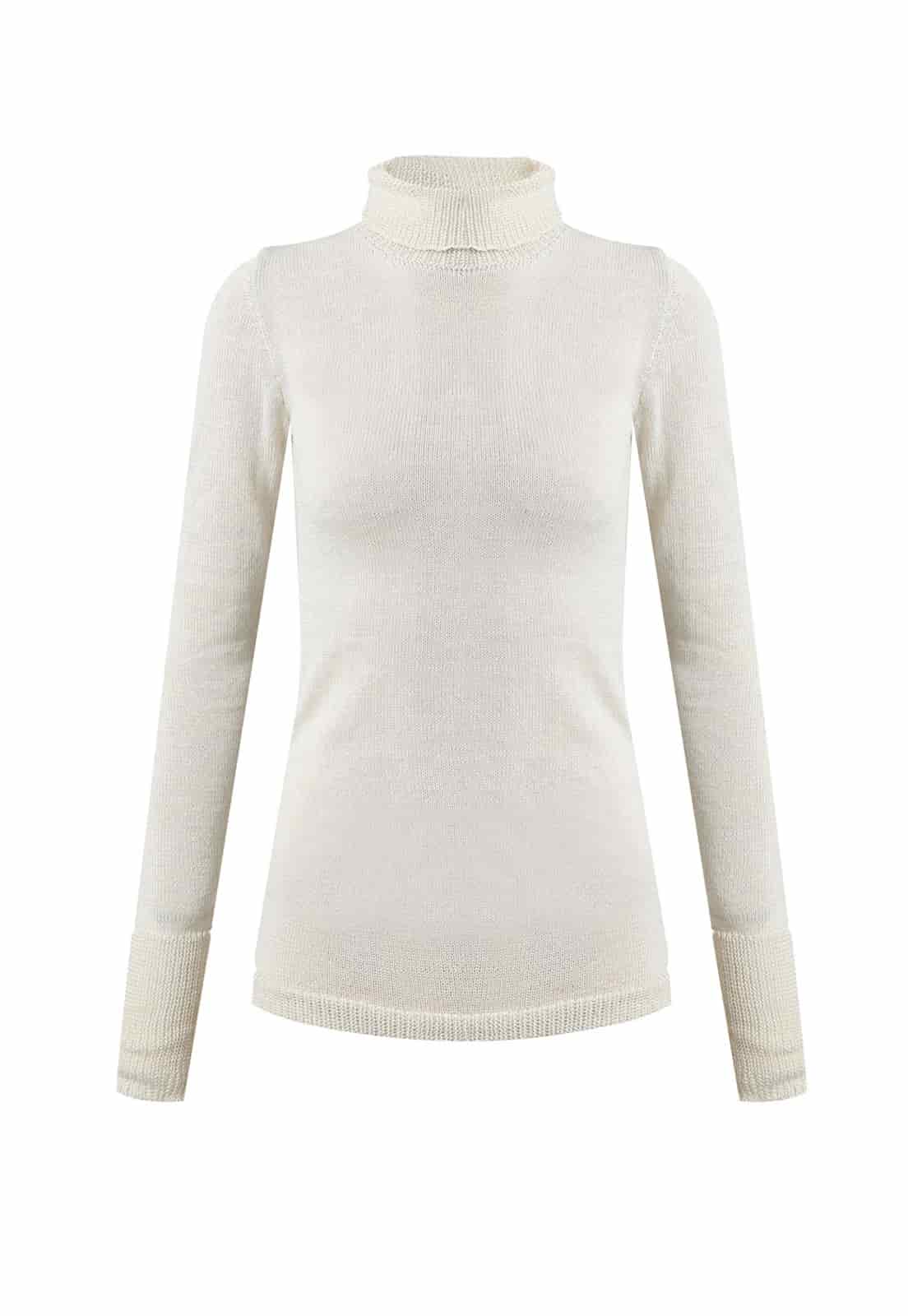 BABY ALPACA SILK KNITTED TURTLENECK SWEATER - miniatura 16