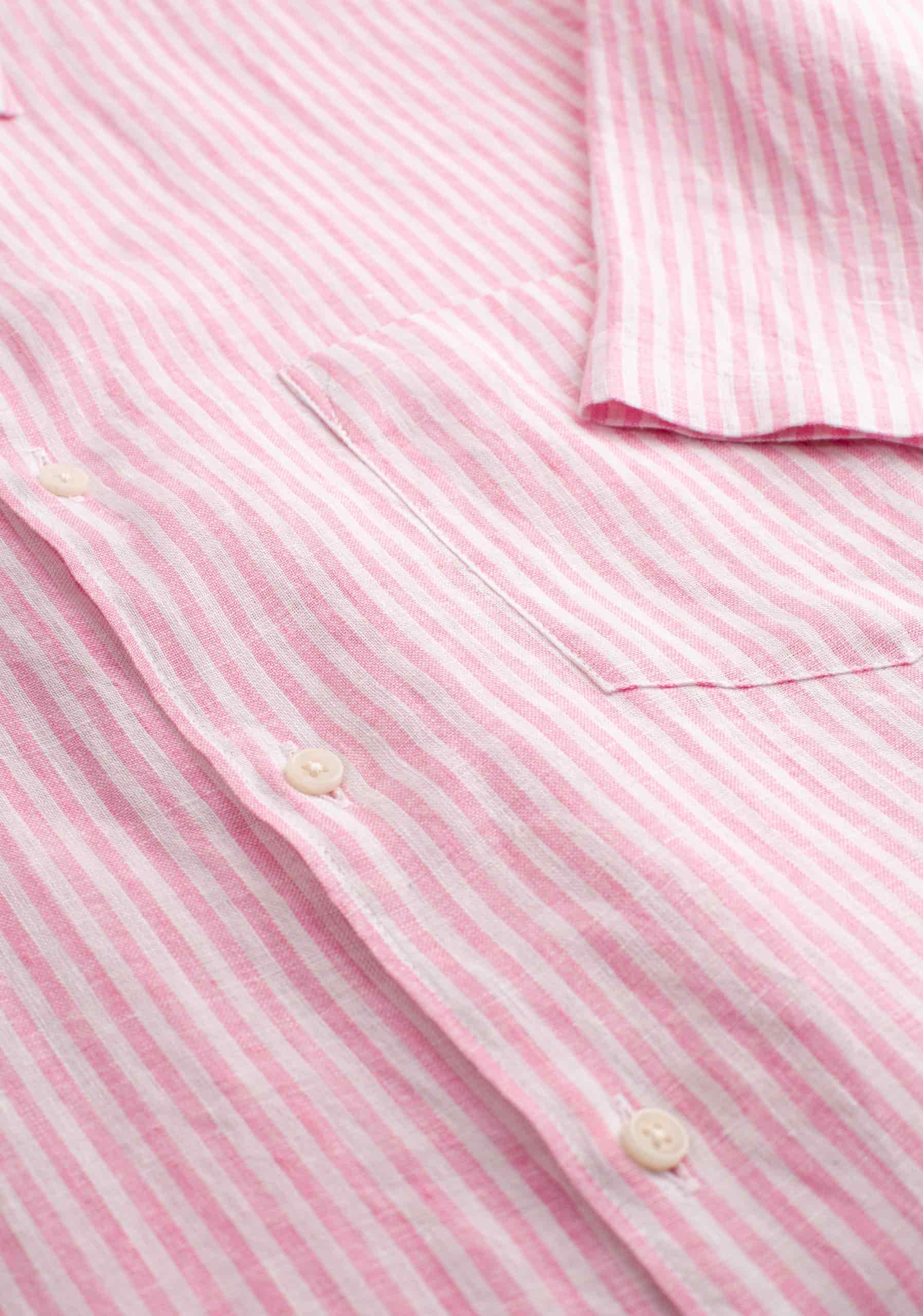 Camisa Lino Harlem Rayas Rosadas - miniatura 2