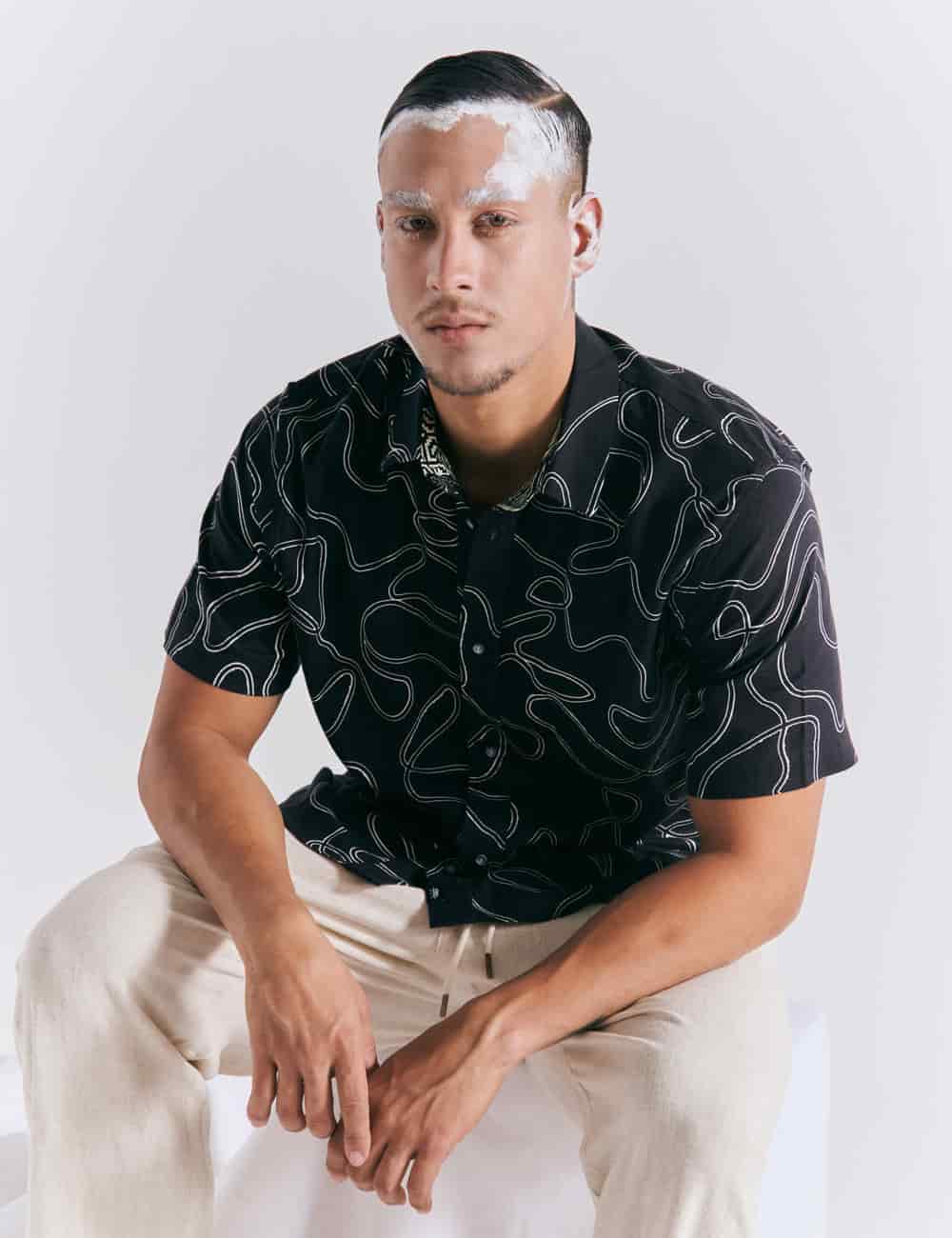 Camisa Regular Fit Born negro Hombre - miniatura 1
