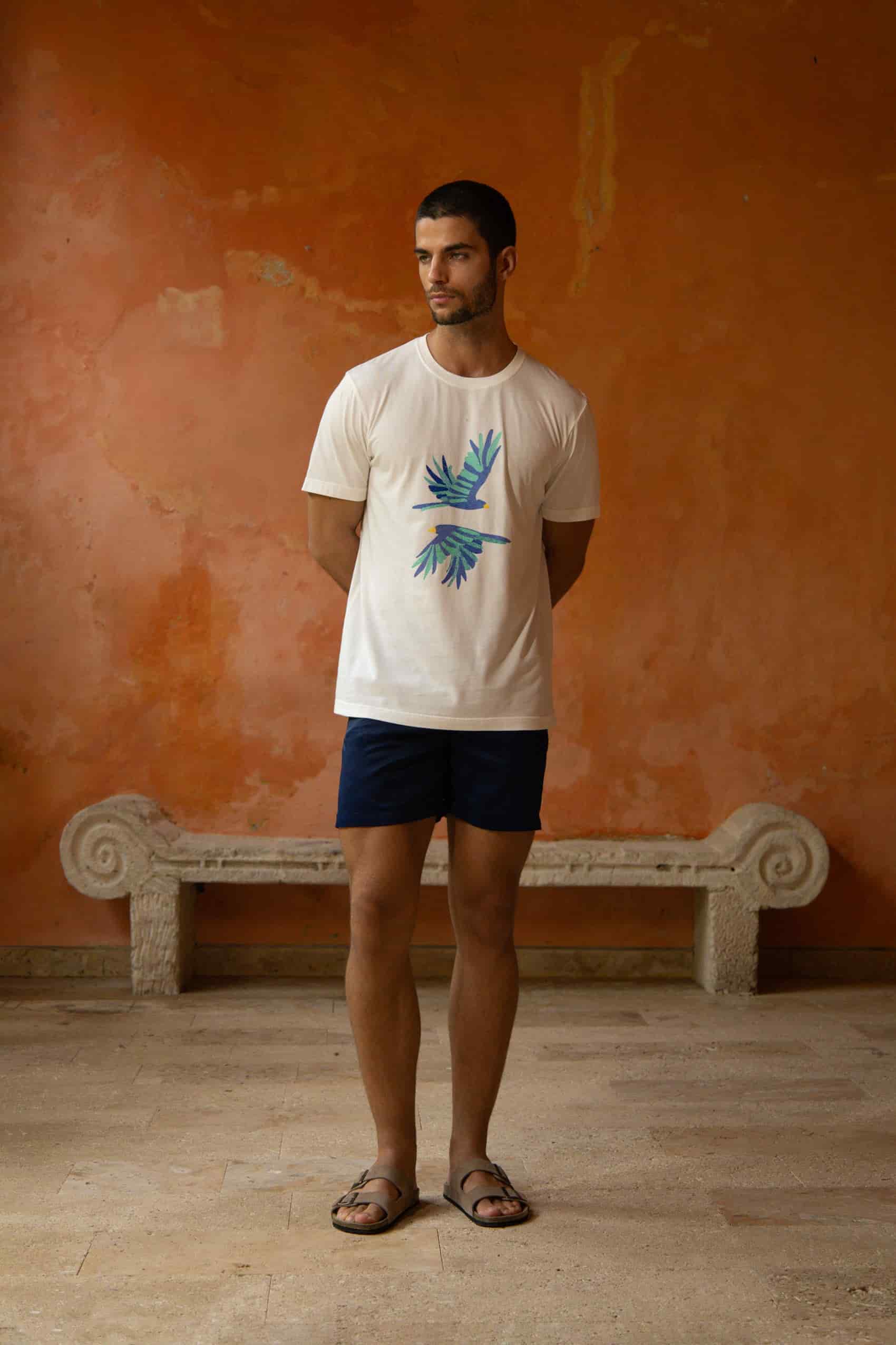 Men's cotton t-shirt blue prosperita - miniatura 2