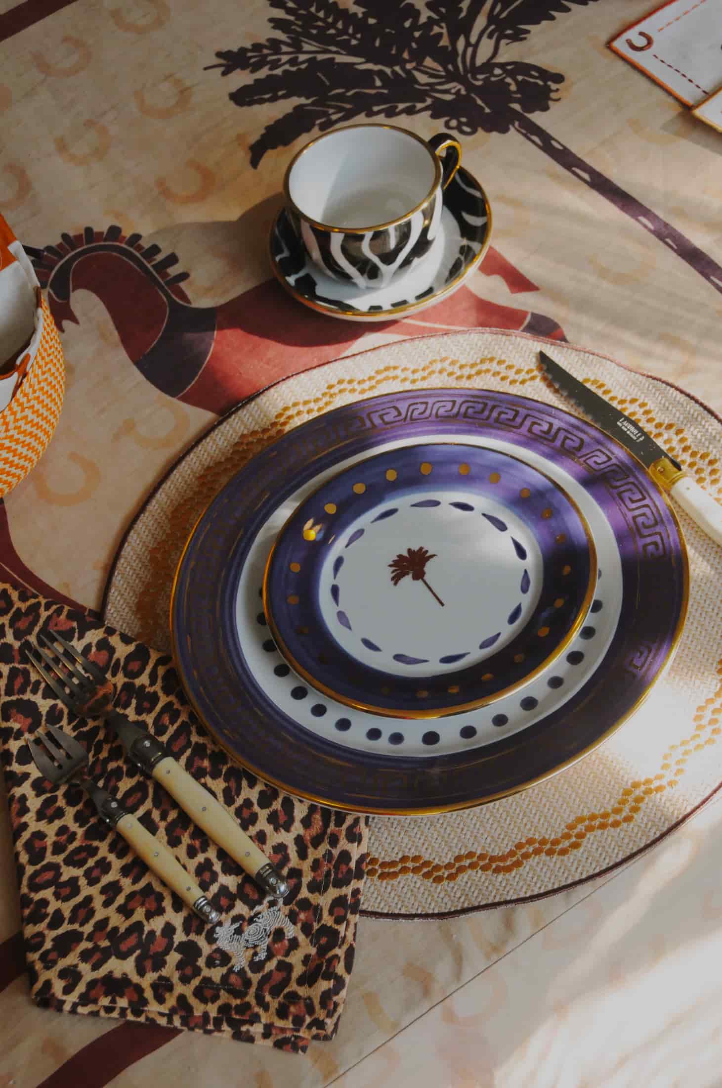 Tiger Dinner Plate / Purple & Gold - miniatura 3
