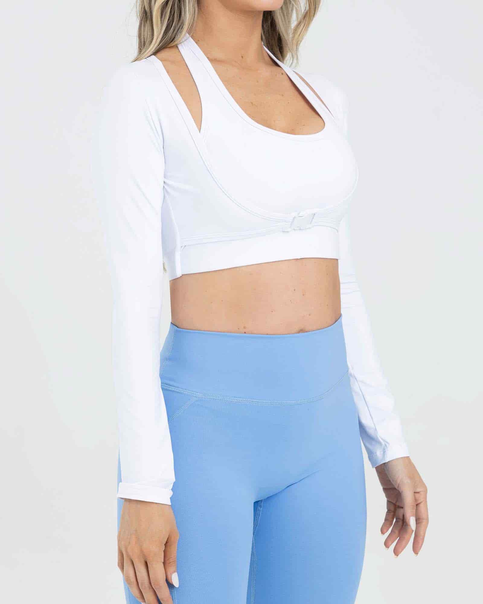 Top manga larga blanco FIBER fluir Tone - miniatura 3