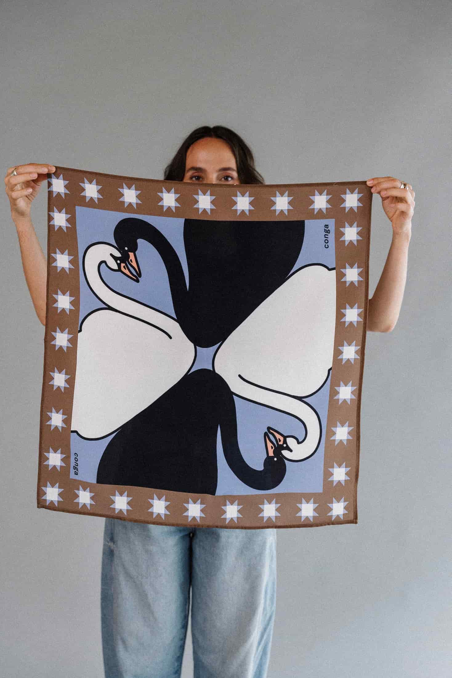 LOVERS SWANS SCARF - miniatura 2
