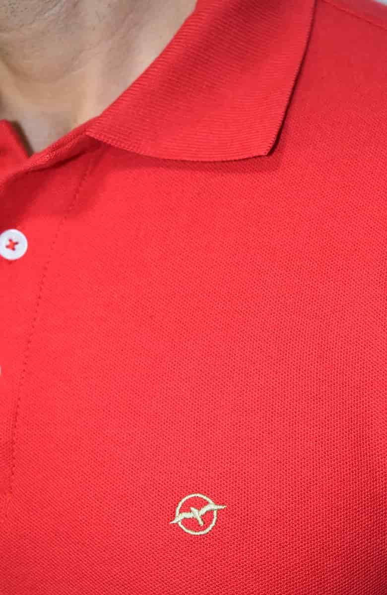 Camiseta Polo Rojo Para Hombre - miniatura 2