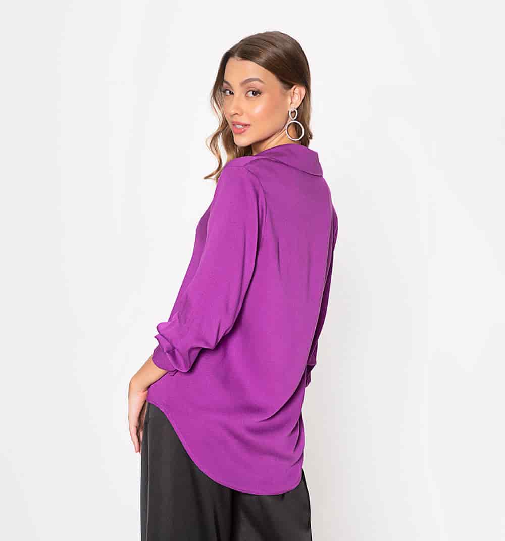 Blusa camisera manga larga con puño anch - miniatura 32