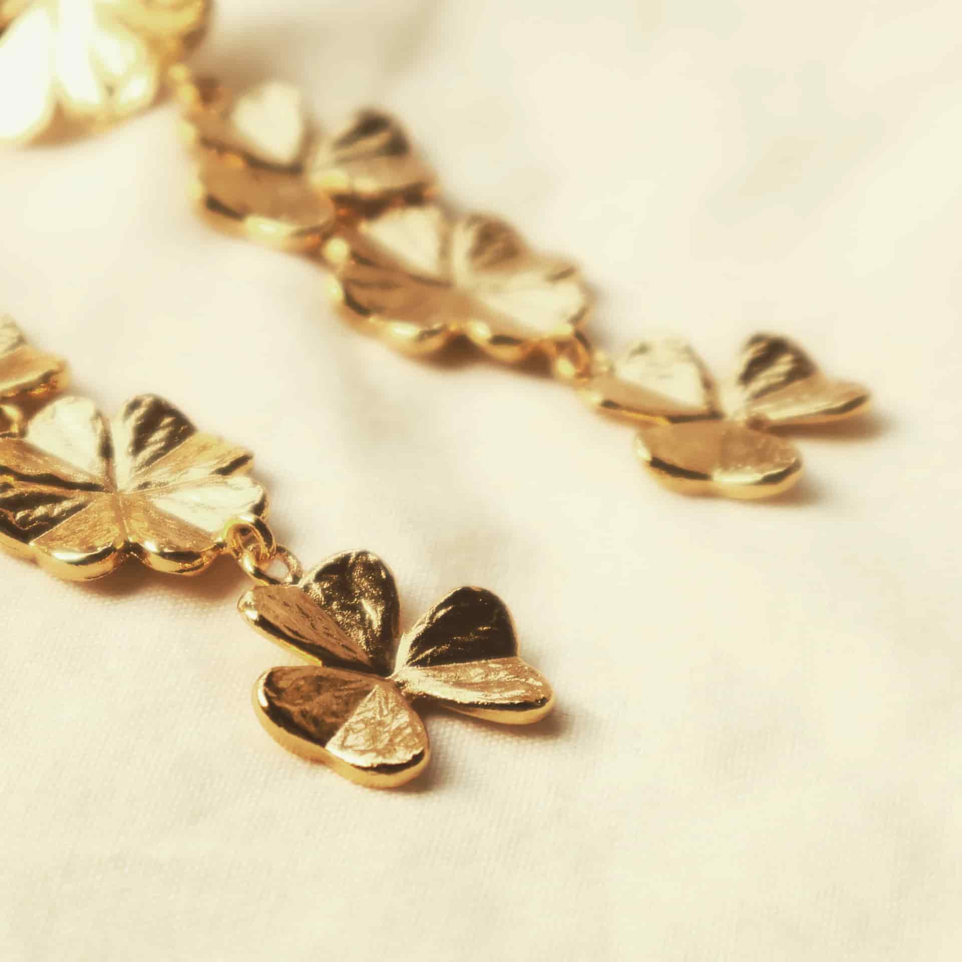 Aretes largos con tréboles - miniatura 3
