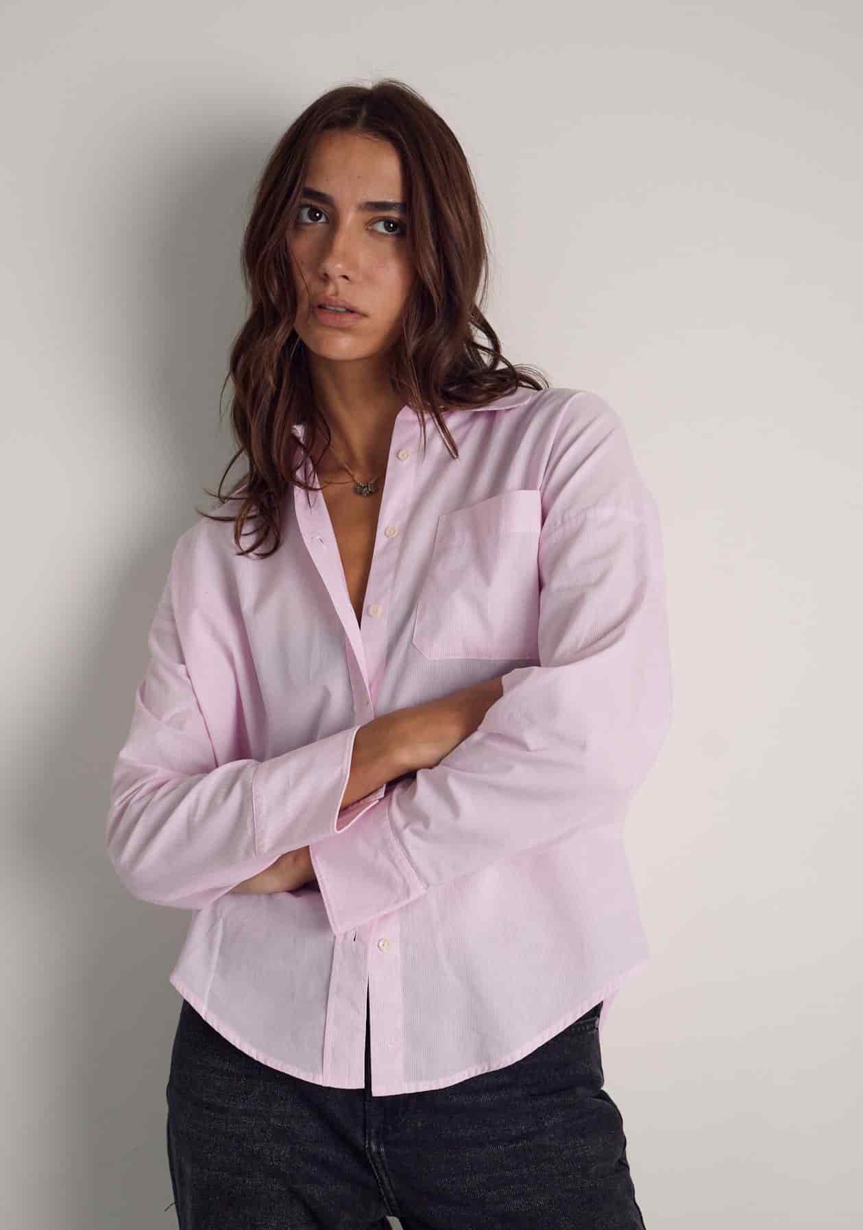 Camisa M Antonella Rayas Del Rosado - miniatura 3