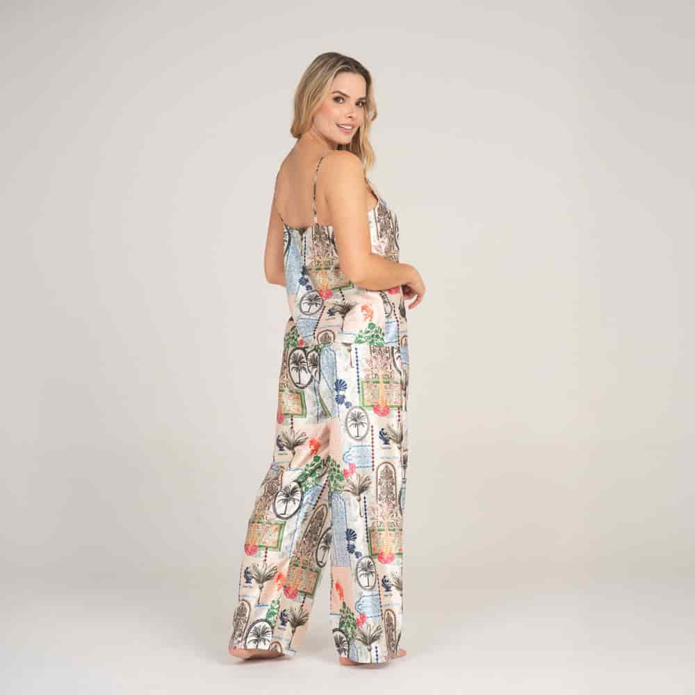 Pantalón Satin Estampado Lotto Blanco. - miniatura 2
