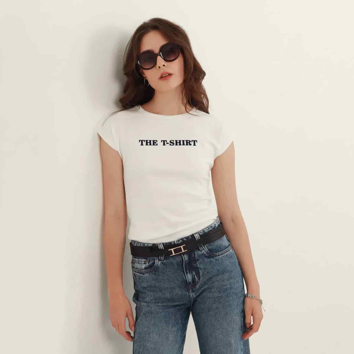 Camiseta cuello redondo manga corta rodada con estampado T shirt - miniatura 5
