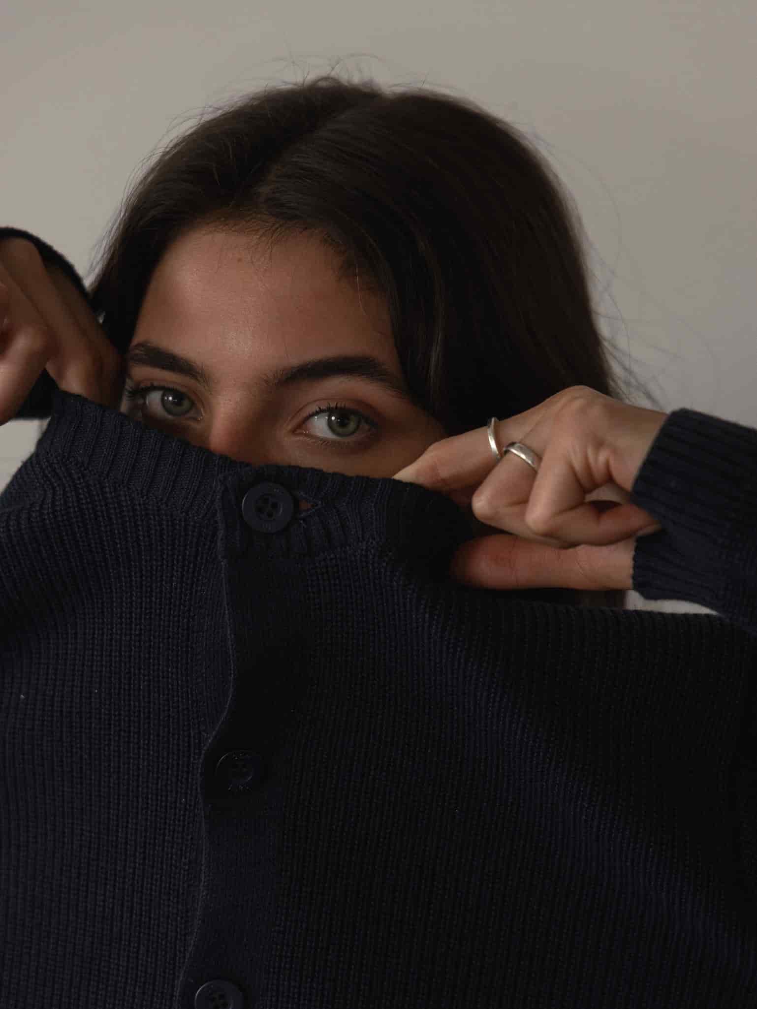 HEAVY RIB KNIT CARDIGAN - STEEL BLUE - miniatura 4