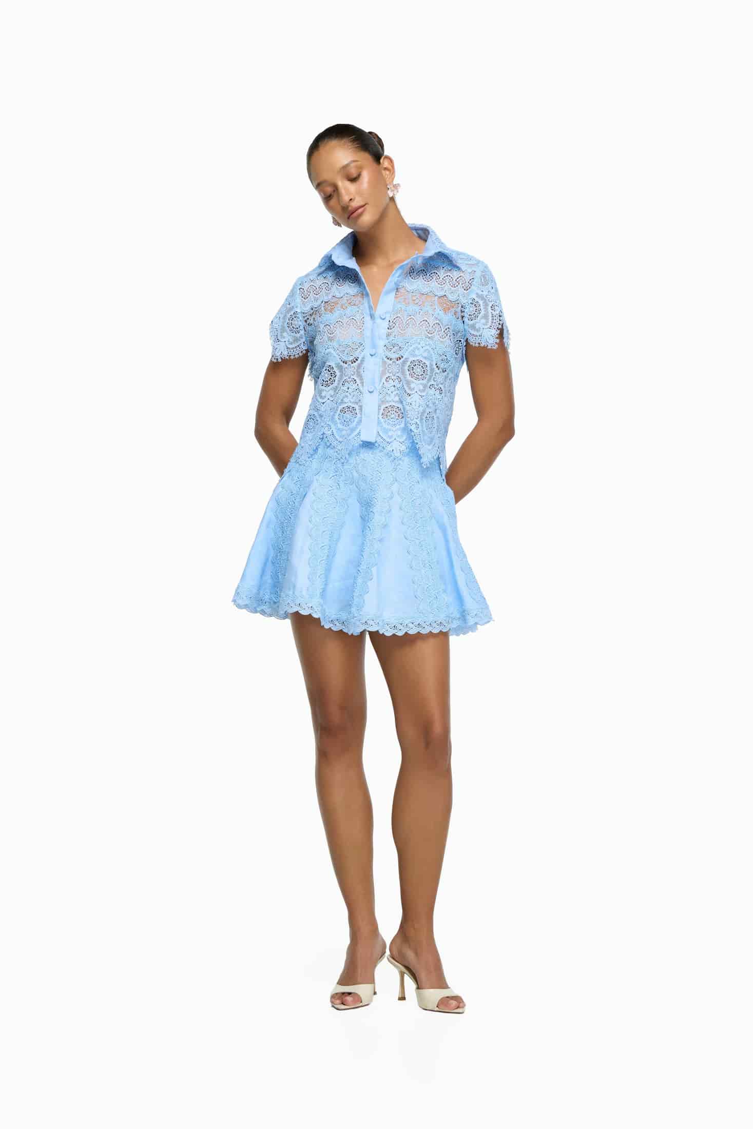 RESPLANDOR MINI SKIRT BLUE - miniatura 2
