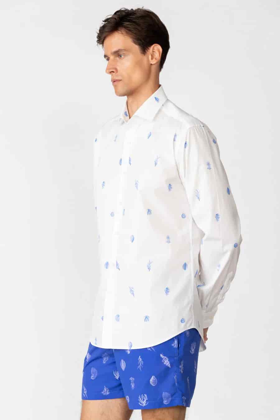 Men's cotton shirt white papuá - miniatura 7