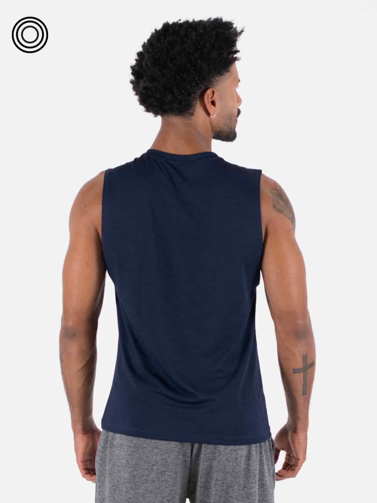 Camisilla hombre panal azul oscuro - miniatura 3