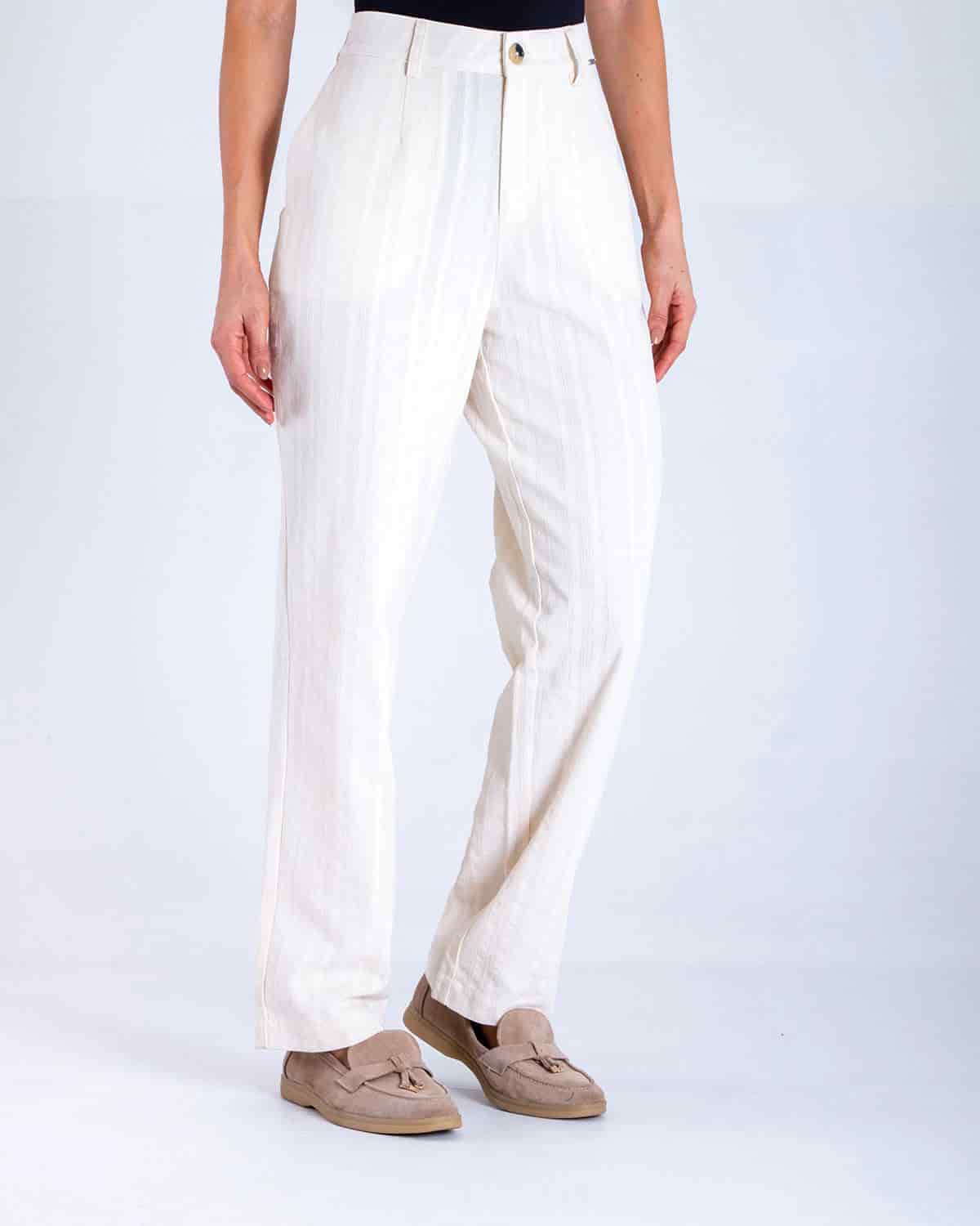 Pantalon recto ivory para mujer - miniatura 2
