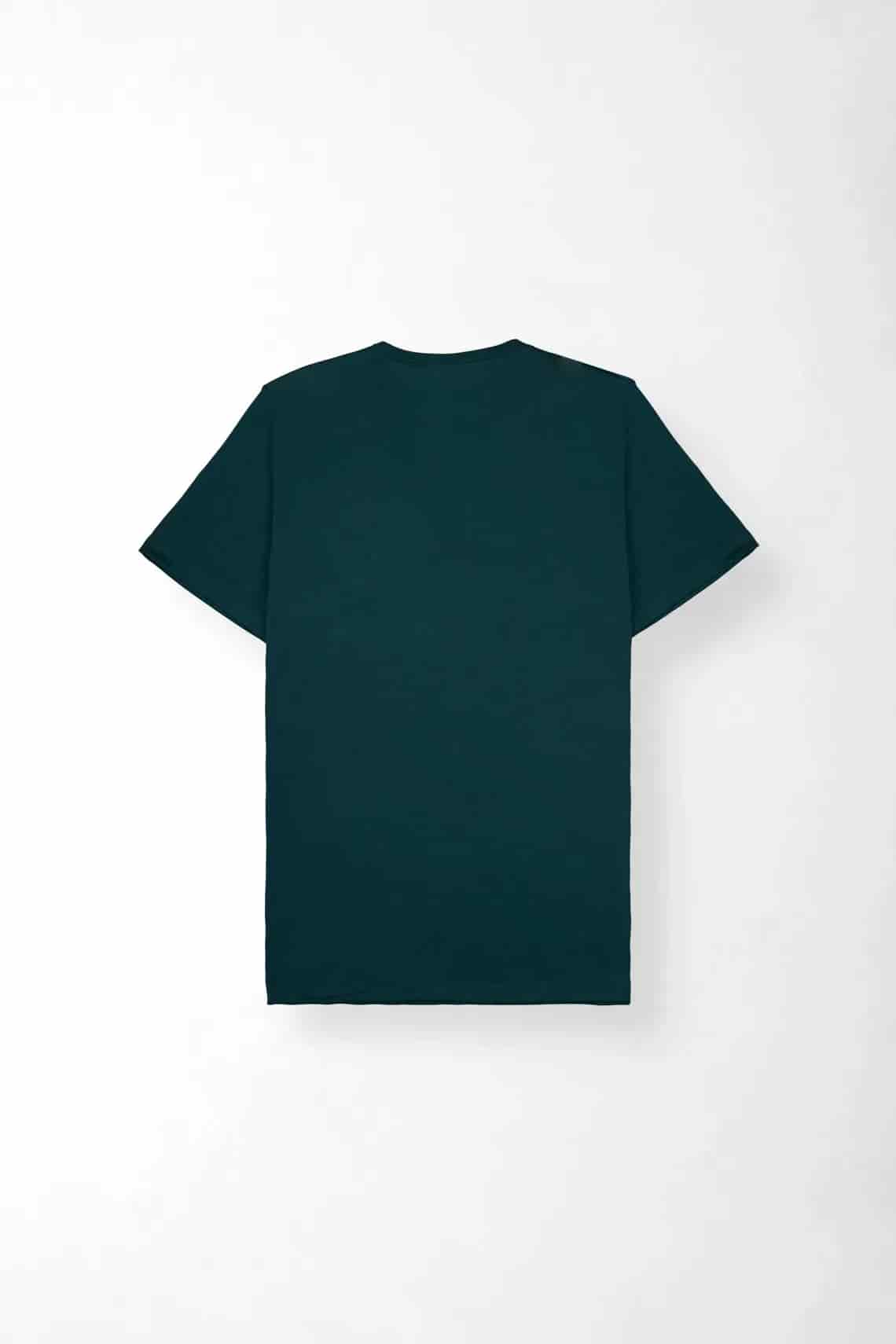 Camiseta gráfica regular fit con mini gráfico al pecho de algodón verde petróleo para hombre - miniatura 4