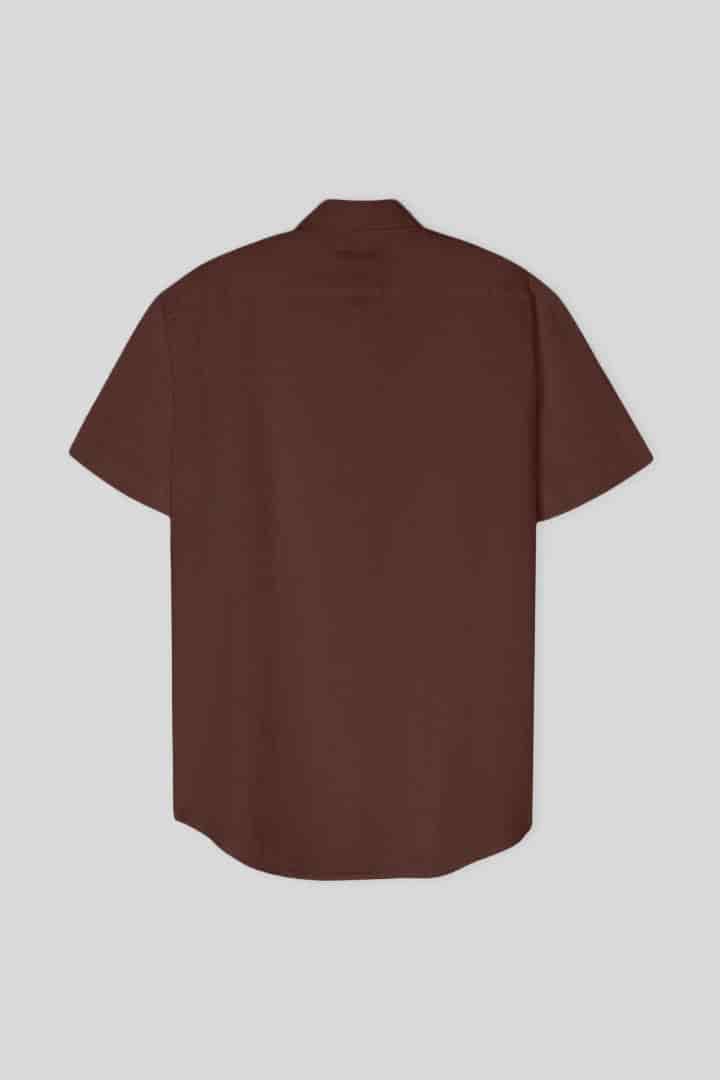 Men's linen shirt chocolat - miniatura 2