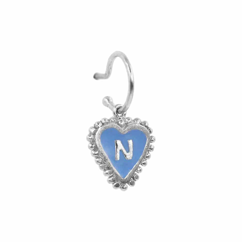 PreOrder Baby Hoops 9mm Letra Heart Plata - miniatura 21
