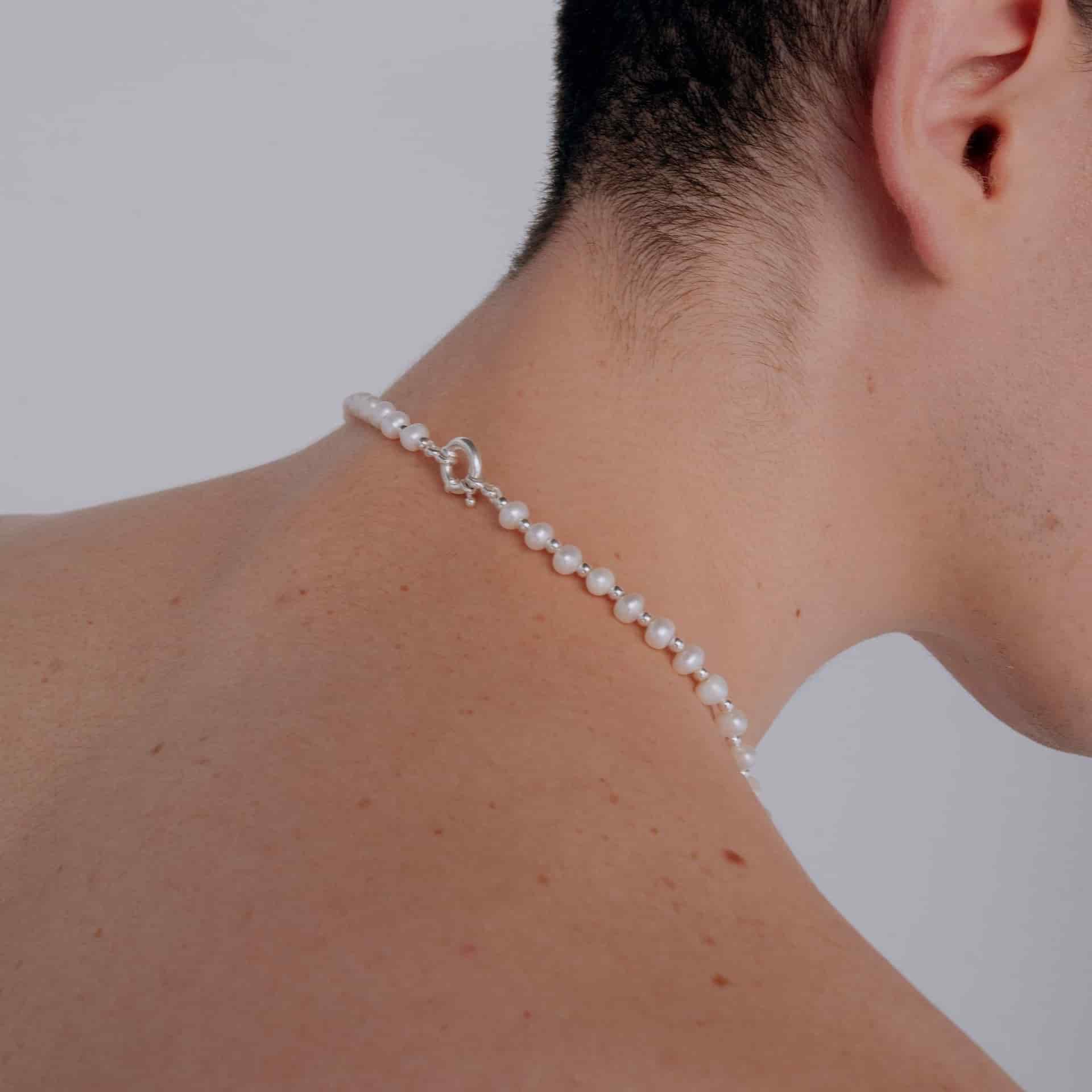 PEARL & SILVER BEAD NECKLACE | COLLAR DE PERLAS DE AGUA DULCE Y BALINES EN PLATA 925 - miniatura 5