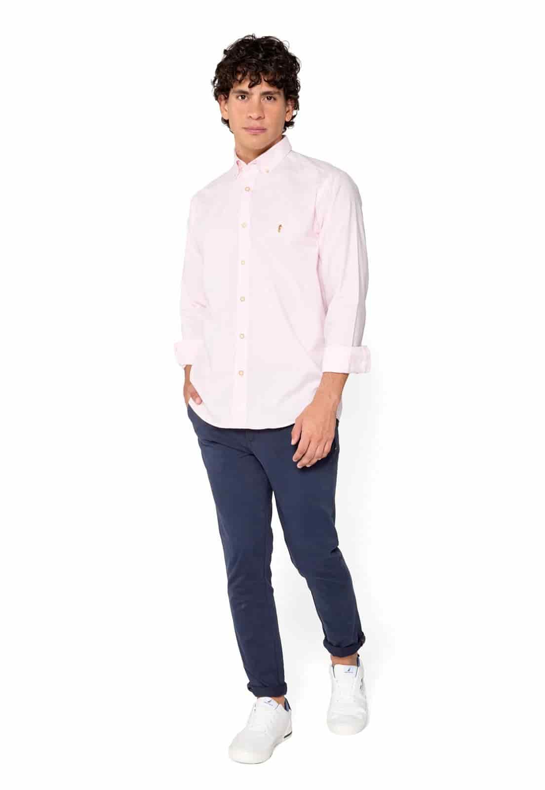Camisa Manga Larga Oxford Premium Rosada - miniatura 5
