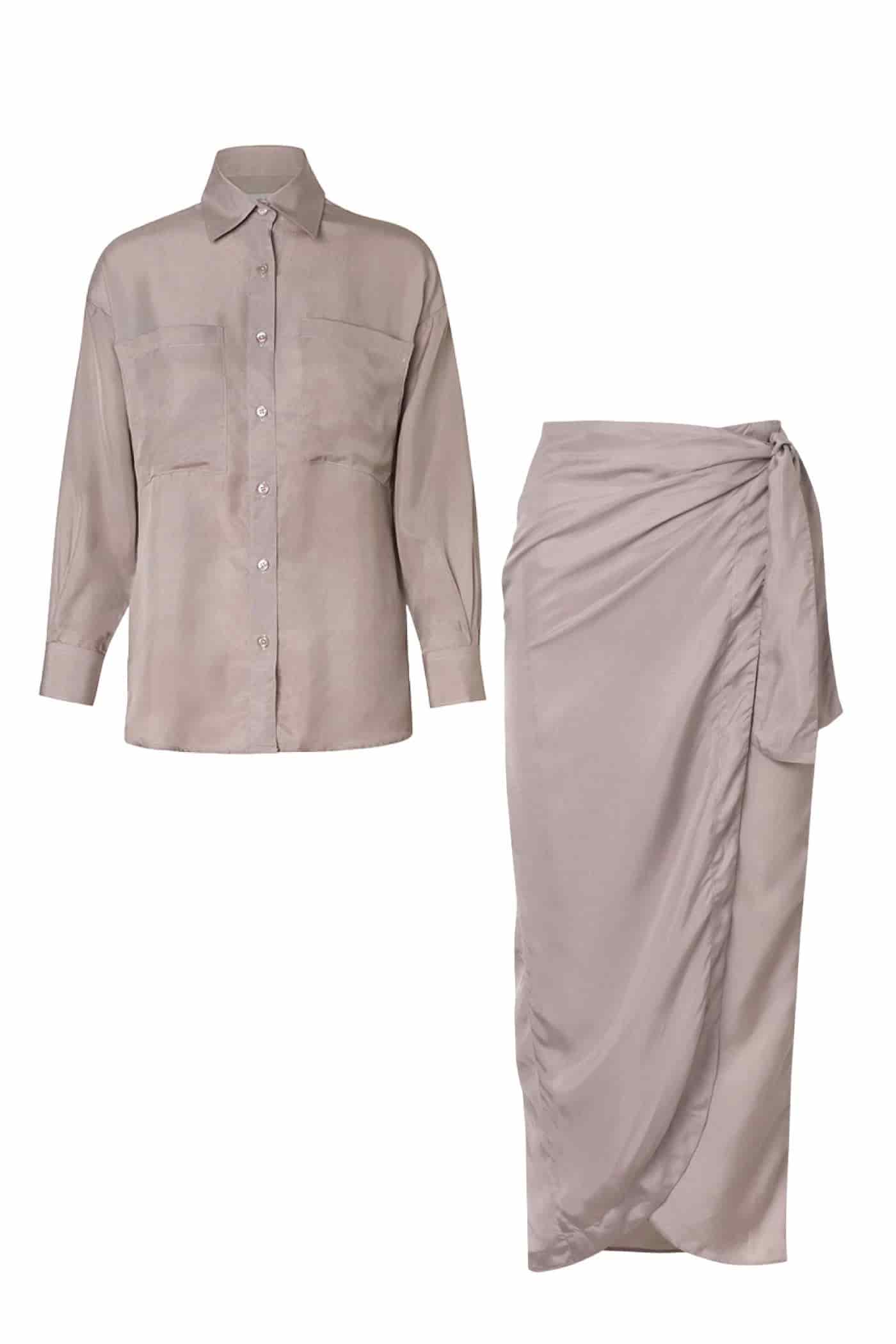 Set Cupro Wrap Skirt + Cupro Blouse - miniatura 5