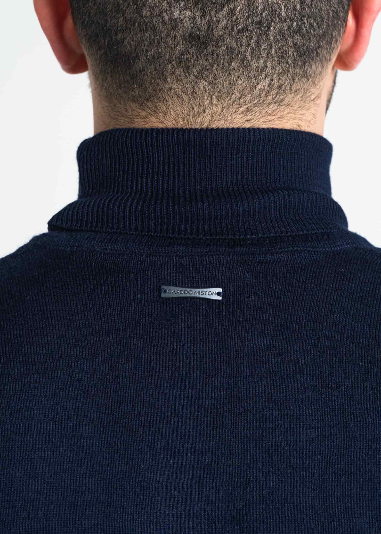 Jersey Cuello Alto Algodón Azul Oscuro - miniatura 6