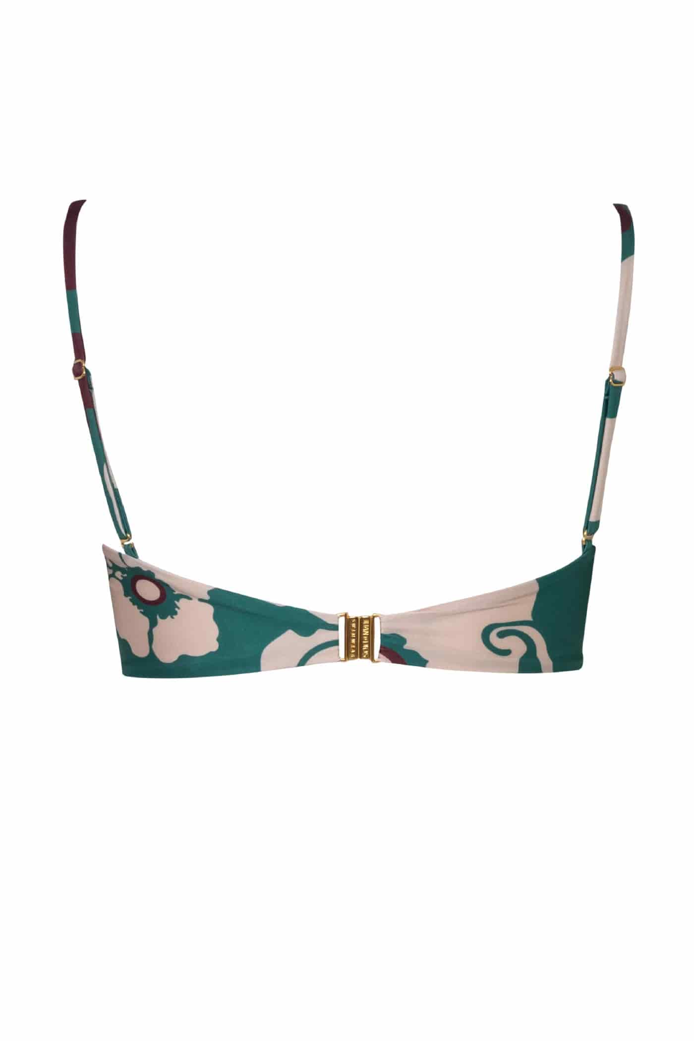 Albatross Top / Emerald Green Maxi Flowers - Ivory - miniatura 3