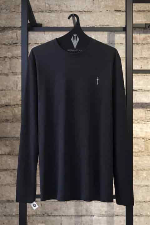 Camibuso Para Hombre Negro Bordado Cráneo - miniatura 2