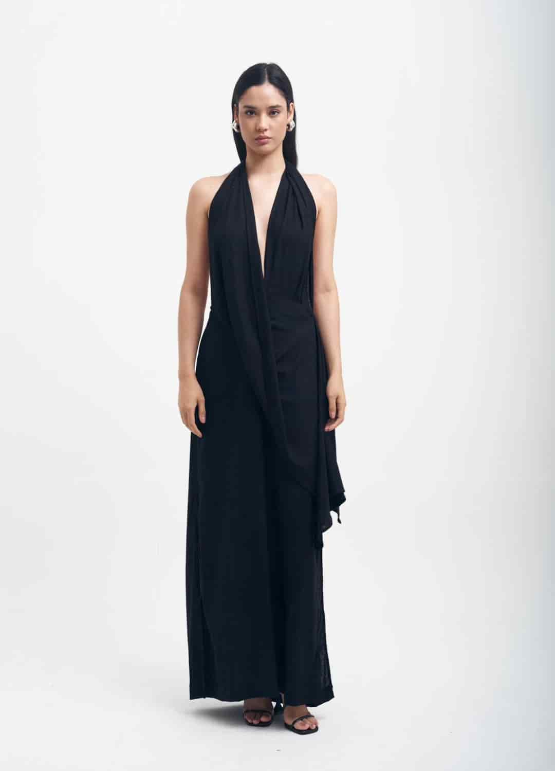 Vestido Maxi Torbellino Negro - miniatura 5