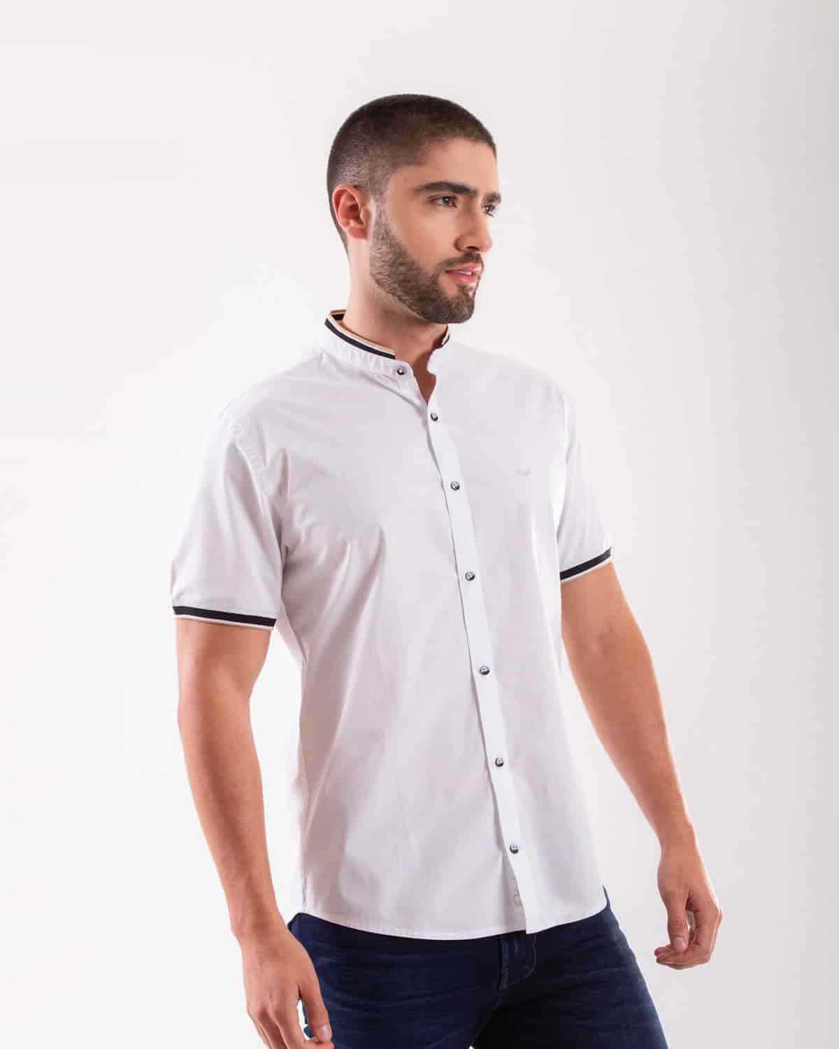 Camisa blanca manga corta para hombre - miniatura 13