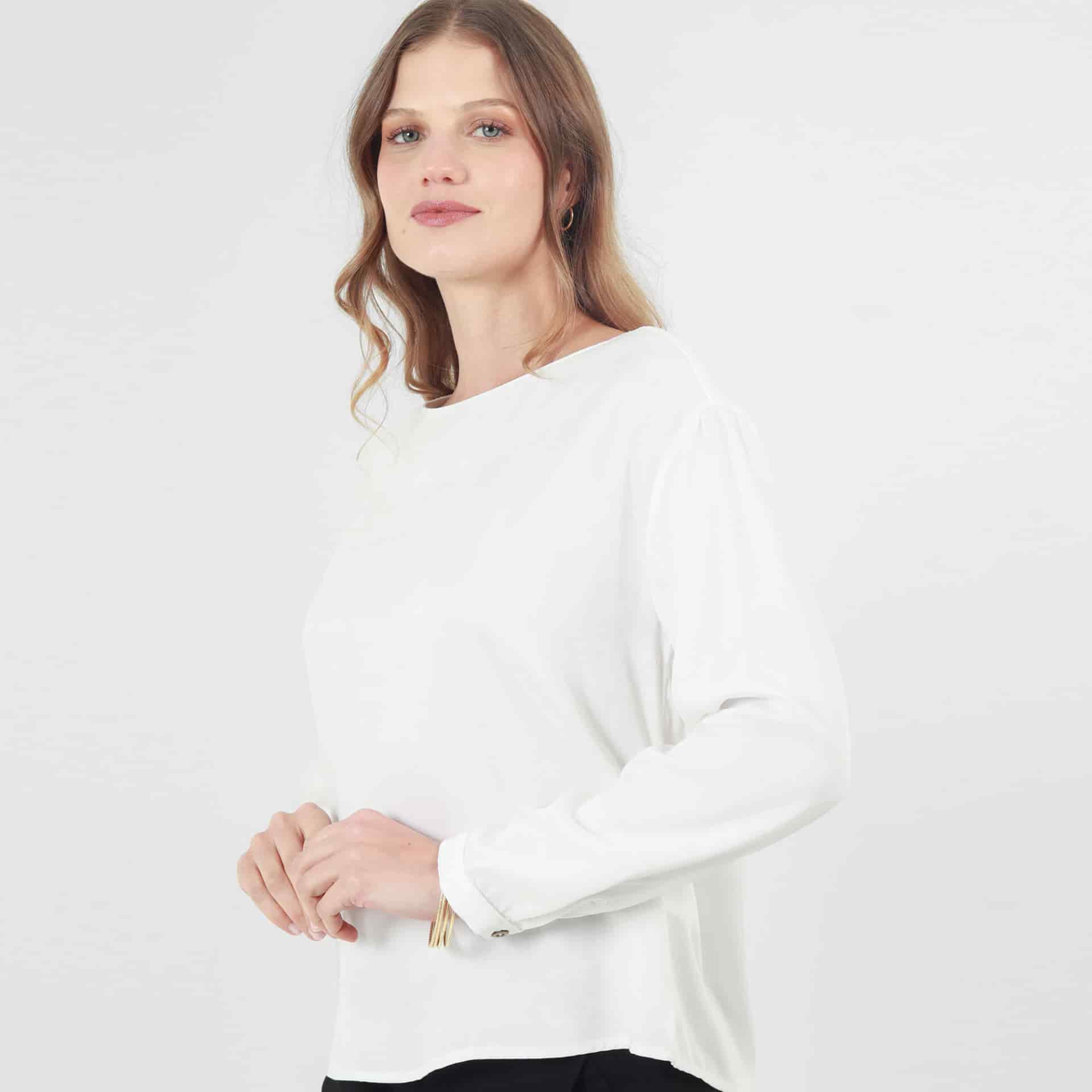 Blusa Cuello Redondo Manga Larga - miniatura 1