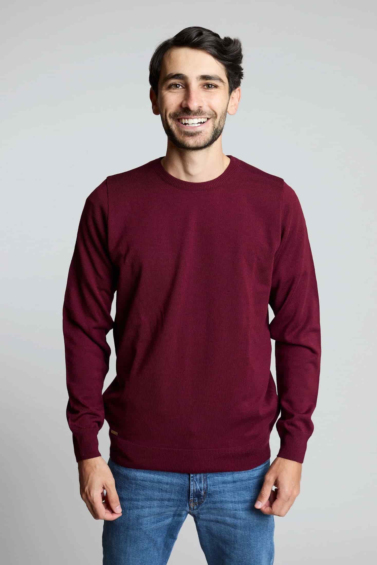 Sueter tejido básico vinotinto - miniatura 1