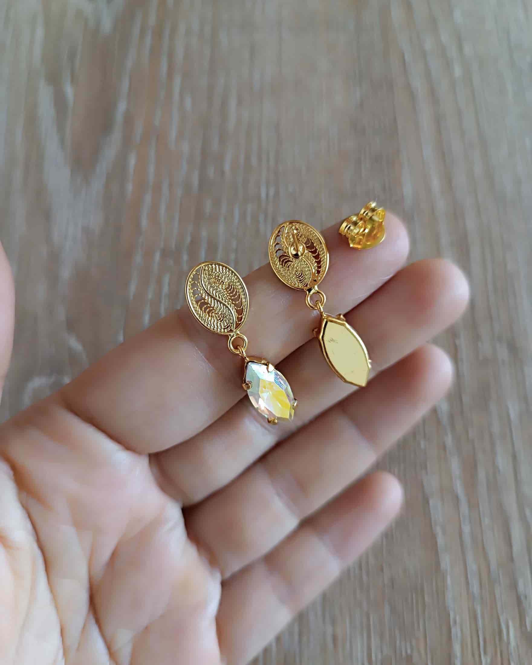 Aretes granito de café y cristal boreal - miniatura 5