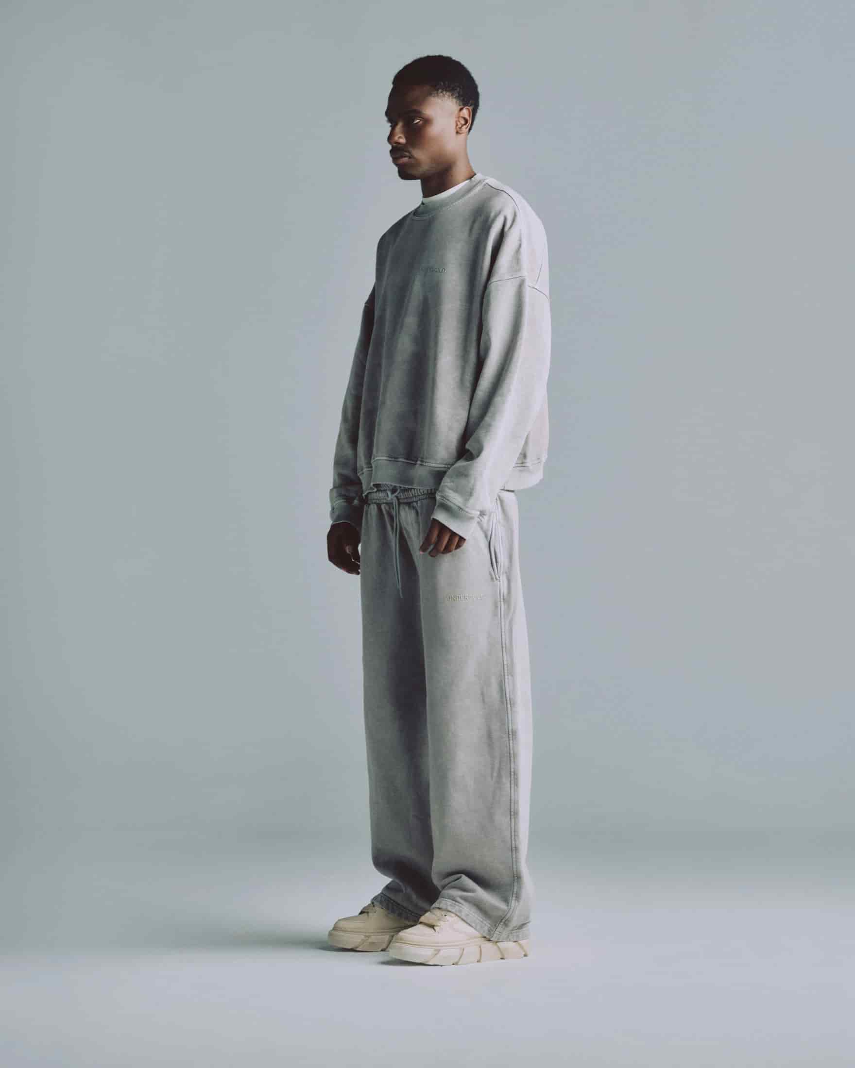 Line Logo Crewneck Washed Gray - miniatura 5