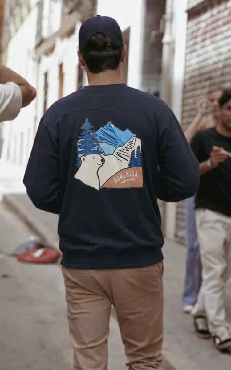 CREWNECK OSO ESTAMPADO AZUL OSCURO - UNISEX - miniatura 4